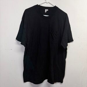 Vintage Fruit Of The Loom XXXL Black Blank Selvedge Pocket Front Single Stitch